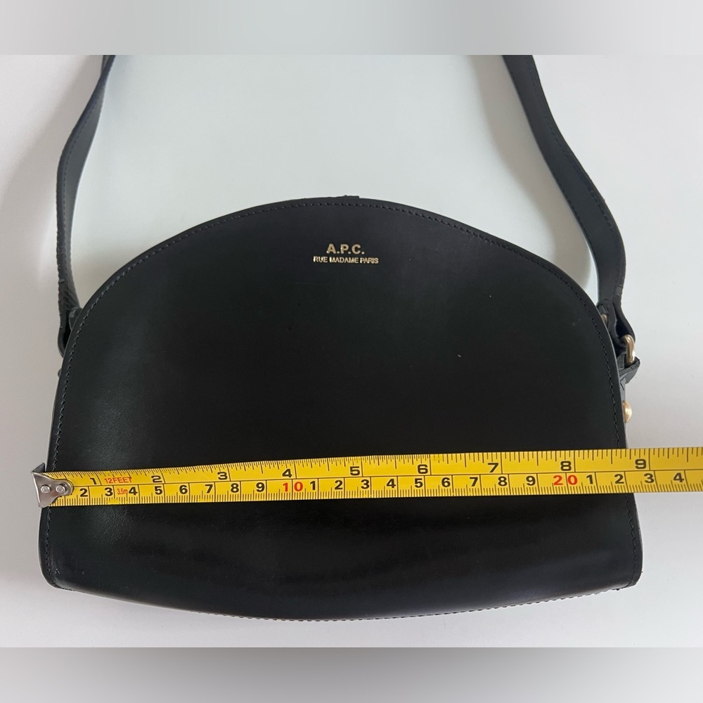 A.P.C. Black Leather Half Moon Crossbody - Picture 8 of 8